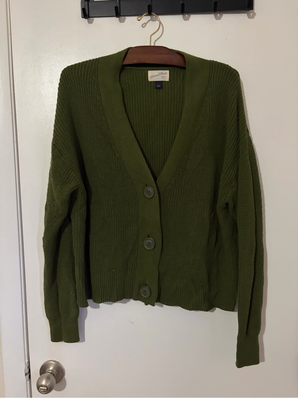 Universal Thread Olive Green V-Neck Button Cardigan